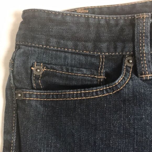 ANN TAYLOR LOFT Flare Wide Leg Denim Jeans Size 10 Back Flap Pockets Boot Cut - Picture 7 of 12